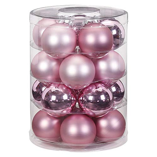 MAGIC Weihnachtskugeln Glas 6cm 20 STK. Christbaumkugeln Farbe: Pink Blush - Altrosa Hellrosa von Magic The Gathering