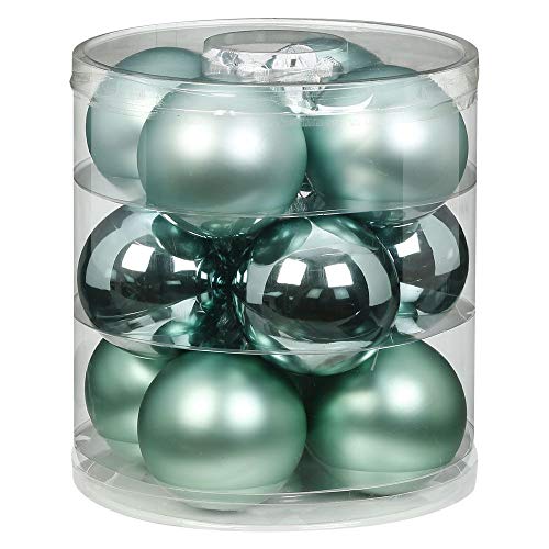 MAGIC Weihnachtskugeln Glas 8cm 12 STK. Christbaumkugeln Farbe: Winter Jade (Mint mintgrün Aqua Glanz/matt) von Magic The Gathering