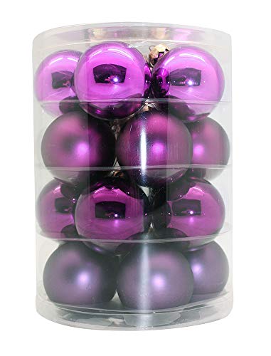 Magic Weihnachtskugeln Glas 6cm, 20 STK. Christbaumkugeln, Farbe: Purple Deluxe (violett lila Purpur Glanz matt) von Magic The Gathering