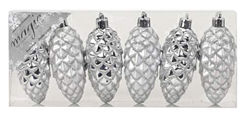 ROLLER Christbaumschmuck - silber - 6 Zapfen - 9 cm von Magic: The Gathering