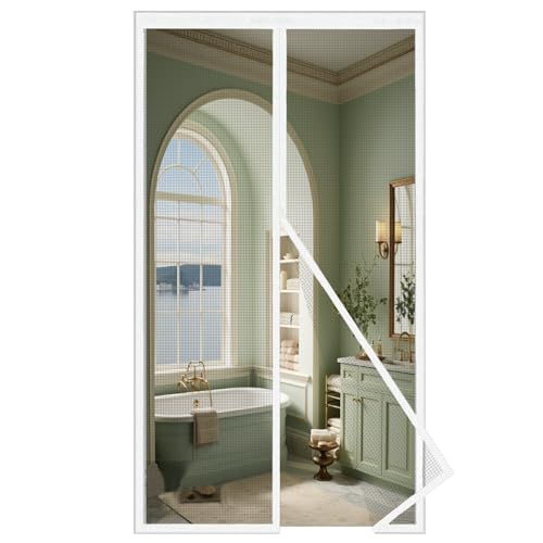 MAGICDOOR Magnet Fliegengitter Tür Glasfaser 100x210cm, Mittlere Öffnung Magnetvorhang Insektenschutz Feinmaschig Ohne Bohren Fliegenvorhang Terrassentür für Wohnzimmer Schlafzimmer Balkon-Weiß MAGICDOOR Magnet Fliegengitter Tür Glasfaser 100x210cm, Mittlere Öffnung Magnetvorhang Insektenschutz Feinmaschig Ohne Bohren Fliegenvorhang Terrassentür für Wohnzimmer Schlafzimmer Balkon-Weiß von MAGICDOOR