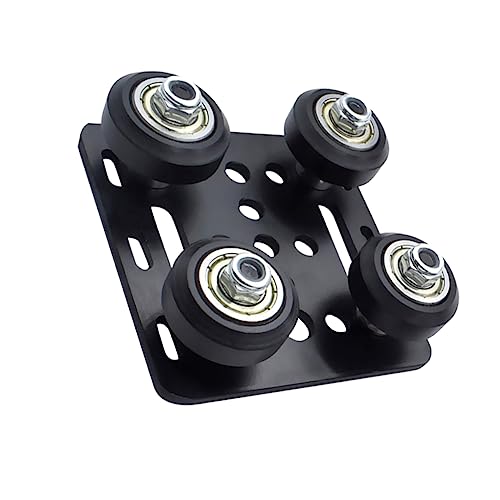 MAGICLULU 1 Satz Drucker Teile Set mit Spezialgleitplatte und Riemenscheiben für Aluminiumprofile mit Schwarzem Rad für Präzise Druckprojekte von MAGICLULU