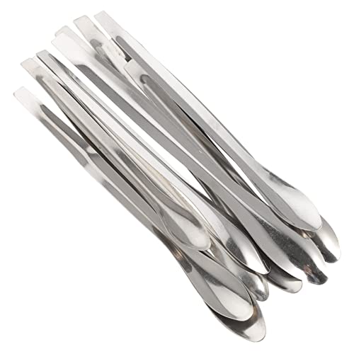 MAGICLULU 1 Satz Löffel Werkzeug Geschirr Labormessung Schaufel Platte Bußgeld Mini-Maschine Sieb Chemisch Doppelt Besteck Trichter Leere Kapseln Milligramm Abs Punkt Rostfreier Stahl 12st von MAGICLULU