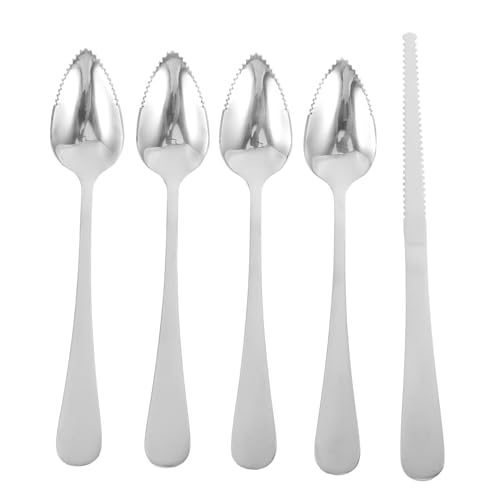 MAGICLULU 1 Satz Obstschneider Set mit Gezacktem Löffel und Messer für Grapefruit Kiwi Zitrusfrüchte Hochwertige Küchenutensilien für und Desserts Löffel Messer MAGICLULU 1 Satz Obstschneider Set mit Gezacktem Löffel und Messer für Grapefruit Kiwi Zitrusfrüchte Hochwertige Küchenutensilien für und Desserts Löffel Messer von MAGICLULU