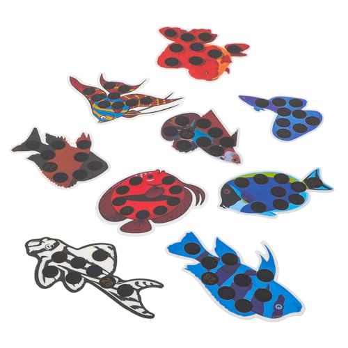 MAGICLULU 1 Satz Teiliges Fischform Wassertemperatur Thermometer Aufkleber Für Aquarien Selbstklebendes Temperaturmessgerät Mit Temperaturdetektor Zur Überwachung Wassertemperatur 9 Stück von MAGICLULU
