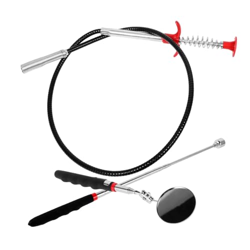 MAGICLULU 1 Satz Teleskop Inspektionsspiegel Set mit Magnet und Greifwerkzeug Teiliges Auto Reparatur Set mit Verstellbarer und Spiegel für Präzise Diagnosen von MAGICLULU