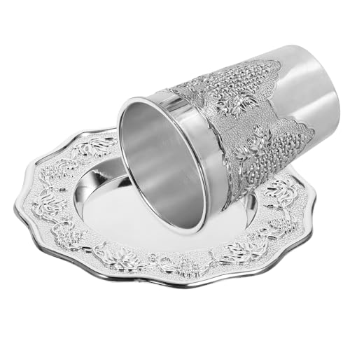 MAGICLULU Metallbecher-set Weinbecher Mit Untertasse Heiliger Becher Für Shabbos Passah Versorgung von MAGICLULU