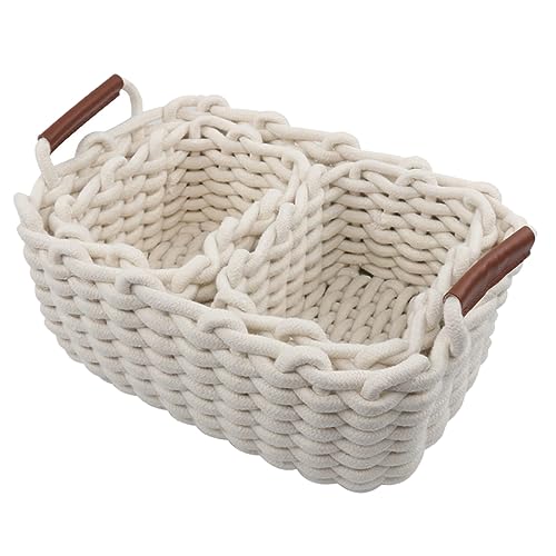 MAGICLULU Geflochtener Baumwollseil Aufbewahrungskorb Von Körben Für Regale Handgefertigt Weiches Material Leicht Und Tragbar Elegantes Design Für Schlafzimmer Und Wohnzimmer Zur Aufbewahrun MAGICLULU Geflochtener Baumwollseil Aufbewahrungskorb Von Körben Für Regale Handgefertigt Weiches Material Leicht Und Tragbar Elegantes Design Für Schlafzimmer Und Wohnzimmer Zur Aufbewahrun von MAGICLULU