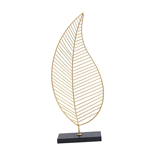 MAGICLULU 1 Stück Blatt Einrichtung Interessante Pflanze Basteln Neonschild Tafelaufsatz Schreibtisch Blätterständer Skulptur para Goldene Teelichthalter Ginkgo Makramee Türkis von MAGICLULU