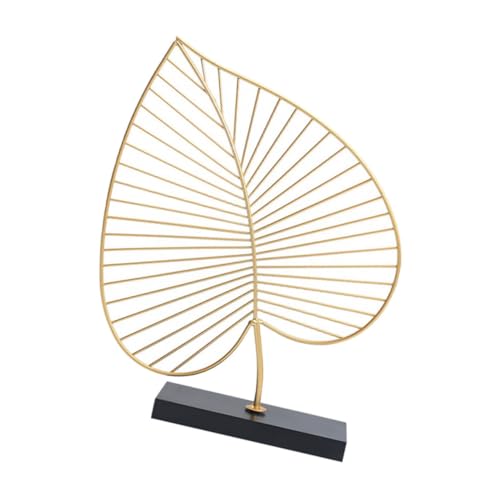 MAGICLULU 1 Stück Blatteinrichtung Ginkgoblatt Ornament Fly Blue Decor Bank Knick Neonschilder Tischplatte Gold Obstkorb Kleine Golddekor Blattstatue para Artikel Goldregal Goldenes von MAGICLULU