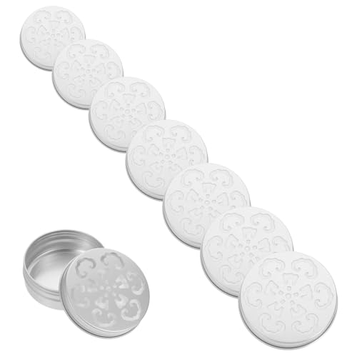 MAGICLULU 10 Stück Aluminium Duftperlen Aufbewahrungsbox Aromadiffusor Metallbehälter mit Schraubdeckel Luftverbesserer für Innenräume Rostbeständig und Dekorativ von MAGICLULU