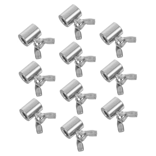 MAGICLULU 10 Stück Edelstahl Drahseil-klemme Wiederverwendbar Sicher Ohne Werkzeug Für Bootsbau Bau Außenbereich Mit Schmetterlingsclip Für Doppeldrähte von MAGICLULU