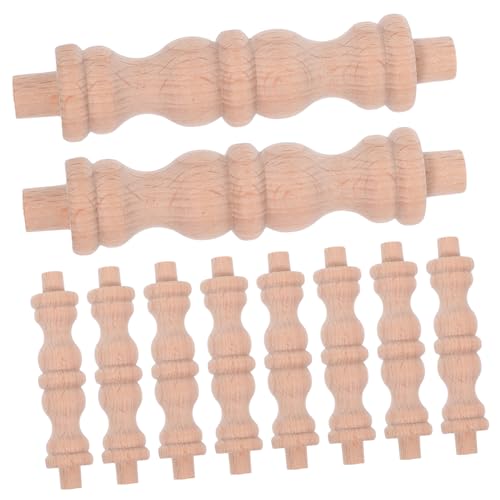 MAGICLULU 10 Stück Säulen aus Holz Europäischer Stil Dekorative Elemente für Weinregale Flurmöbel und Kleiderschränke Platzsparende Holzornamente für Haushalt und Büro von MAGICLULU