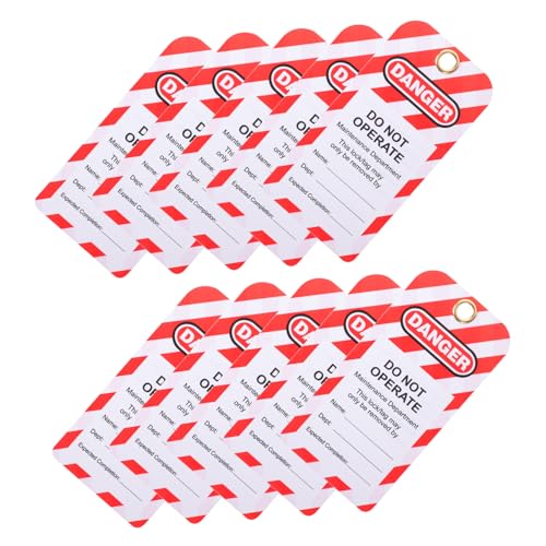 MAGICLULU 10 Stück Sicherheits Tags Warnhinweise für Gerätewartung Warnschild Nicht Betreiben für Fabriken und Werkstätten Langlebige Auffällige Etiketten für Sichere Arbeitsumgebung von MAGICLULU