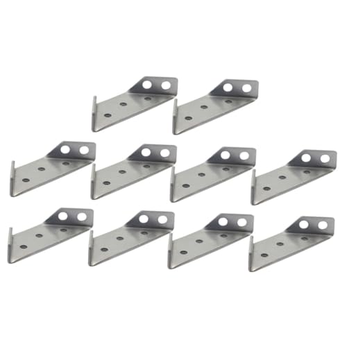 MAGICLULU 10 Stück Teiliges Edelstahl Winkelverbinder Trapezförmige Eckwinkel Schraubenhalterung Möbelbefestigung für Wand Rostfrei Korrosionsbeständig Belastbar DIY Regalhalterung von MAGICLULU