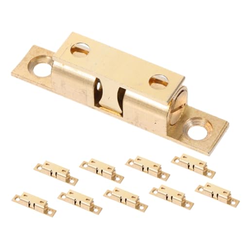 MAGICLULU 10 Stück Teiliges Magnet Schranktür Rollfangset Messing Kabinettschnapper mit Geräuschloser Schließfunktion Einfache Montage Robuste Möbelverschlusslösung für Küchen und von MAGICLULU