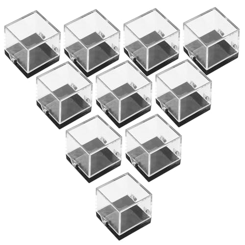 MAGICLULU 10 Stück Teiliges Mini Quadratische Aufbewahrungsboxen aus Transparentem Kunststoff Stabile Edelstein Schmuckbox mit Deckel für Mineralienproben und Sammlerstücke Vielseitig und von MAGICLULU
