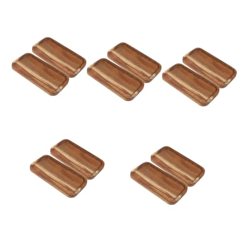 MAGICLULU 10 Stück Teiliges Rechteckiges Holz Serviertablett Multifunktional als Party Obsthalter und Food Serving Tray für Teezimmer Snacks Desserts und Buffet Geeignet von MAGICLULU