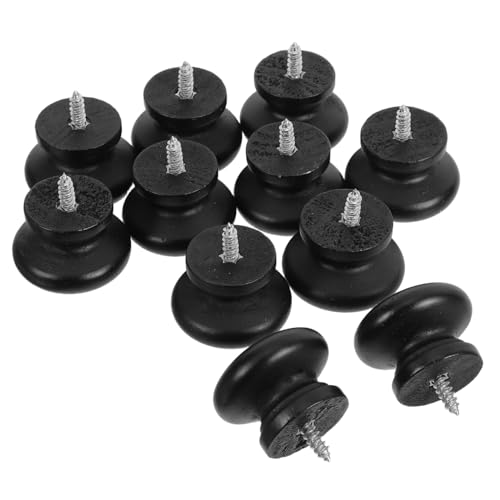MAGICLULU 10 Stück Teiliges Runde Holzschrankknöpfe mit Selbstschneidender Schraube Natürliche Massivholzgriffe für Kommoden Kleiderschränke und Küchenschränke Ergonomisch und Einfach zu von MAGICLULU