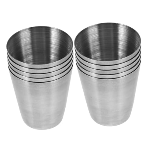MAGICLULU 10 Stück Teiliges Tragbare Weingläser Metallbecher für Outdoor Camping Robust Langlebig Silberfarben MAGICLULU 10 Stück Teiliges Tragbare Weingläser Metallbecher für Outdoor Camping Robust Langlebig Silberfarben von MAGICLULU
