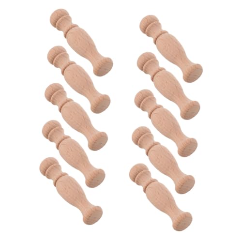 MAGICLULU 10 Stück Teiliges Unlackierte Holzsäulen Handgeschnitzt Roman Säulenkopf DIY Holzwellen für Weinregal Brückengeländer Möbelverzierung Holzstäbe Basteln von MAGICLULU