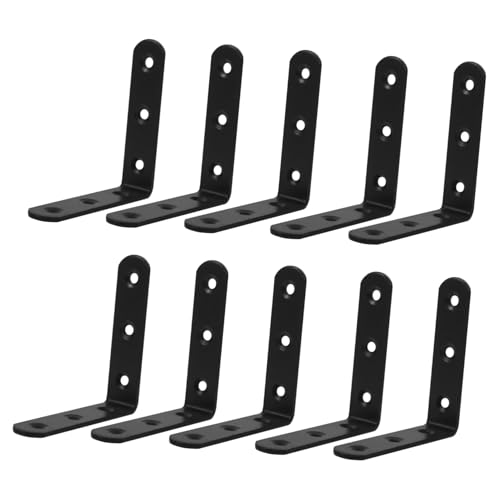 MAGICLULU 10 Stück Teiliges Winkelverbinder aus Korrosionsbeständigem Eisen Stark Regalhalterung Schwerlast für Holzregalbretter Einfache Montage Vielseitig Einsetzbar für Möbel und DIY von MAGICLULU
