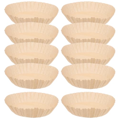 MAGICLULU 100 Blatt Heißluftfritteuse Papierliner Runde Antihaft Papierpfanne Lebensmittelecht für Backen und Frittieren Ölabsorbierend für Einfache von MAGICLULU