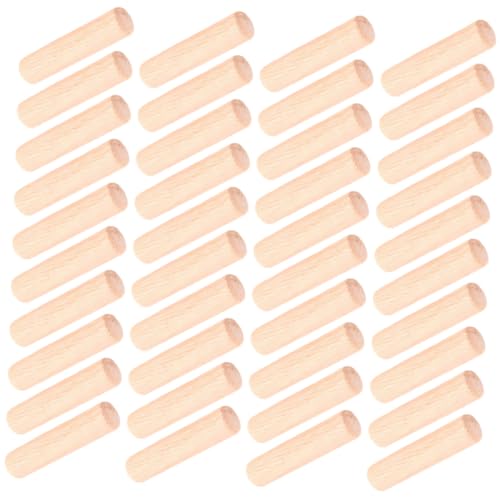 MAGICLULU 100 Stück Holzdübel Gerillte Holzstifte für Möbelbau DIY Holzstab Bastelprojekte Stabile Möbelverbindung Geeignet für Schränke Stühle Reparatur und Modellbau von MAGICLULU