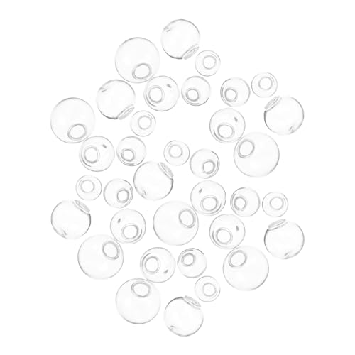 MAGICLULU 100 Stück Mini Glaskugeln In Form Von Flaschen Miniatur Wunschkugeln – Befüllbare Kugel Hängeornamente – Für Selbstgemachte Schmuckanhänger Zum Basteln Und Dekorieren von MAGICLULU