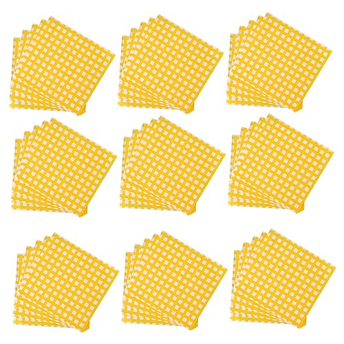 MAGICLULU 100Stücke Sandwich Verpackungspapier Gelb Kariert Ölfest Und Antihaftend Für Snacks Pizza Und Küchen Und Restaurants von MAGICLULU