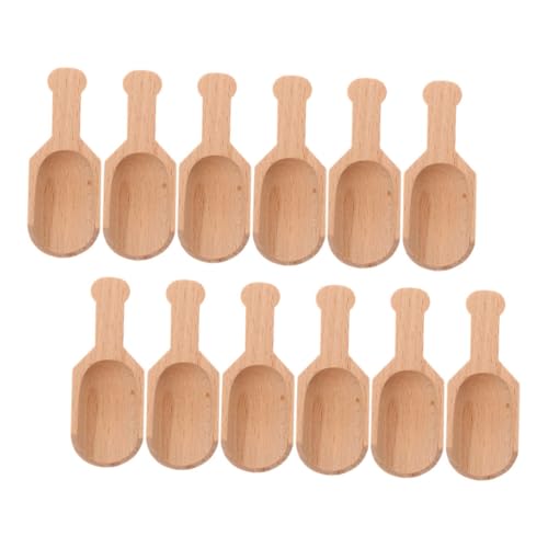 MAGICLULU 12 Stück Holzlöffel klein Mini winzig Servierlöffel multifunktionaler Kochlöffel für die Küche Gewürzlöffel Wurstlöffel Löffel umrühren Küchenlöffel Teelöffel Messlöffel von MAGICLULU