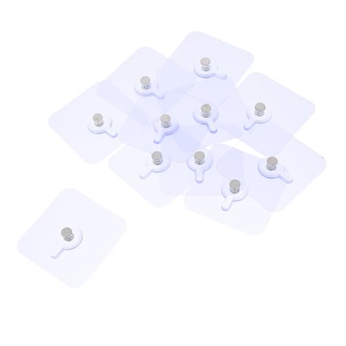 MAGICLULU 12 Stück Spurlose Haken Durchsichtige Klebehaken Selbstklebende Badezimmerhaken Spurlose Haken Klebehaken Durchsichtige Duschklebehaken Zum von MAGICLULU