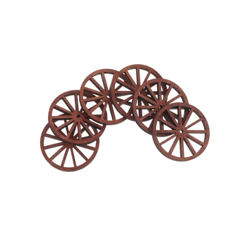 MAGICLULU 12 Stück Teiliges Holz Wagenrad Wanddekoration Retro Western Stil Natürliche Holzoptik Rustikale Vintage Hängende Deko für Wohnzimmer Bar Garage und rustikales von MAGICLULU