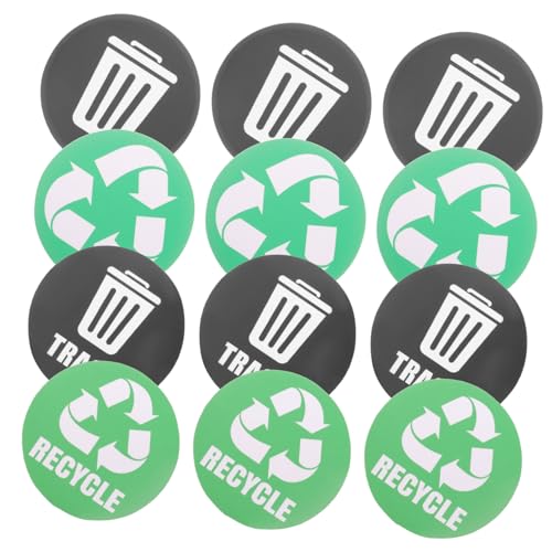 MAGICLULU 12 Stück Teiliges Selbstklebender Recycling Aufkleber für Mülleimer Abfalltrennung Etiketten für Mülltonnen Wasserdichte und Praktische Sticker zur Müllklassifizierung von MAGICLULU