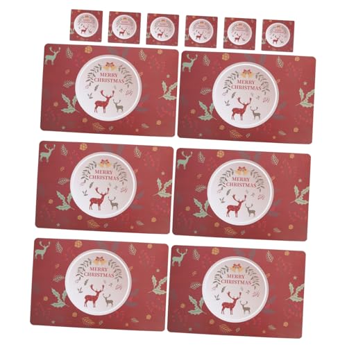 MAGICLULU 12 Stück Untersetzer für weihnachtliche Tischsets weihnachtsmotiv weihnachtsessen weihnachtsoblaten weihnachtsgeldgeschenke dekoratives Tischset dekorative Tischunterlage von MAGICLULU