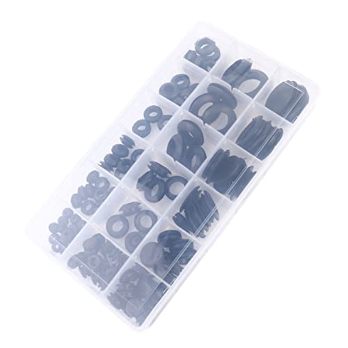 MAGICLULU 125 Stück Teiliges Gummidichtungsring set aus Hitzebeständigem Gummi mit Aufbewahrungsbox Elastische Dichtungsringe und Kabelschutz für Auto Haushalt Elektrozubehör und von MAGICLULU
