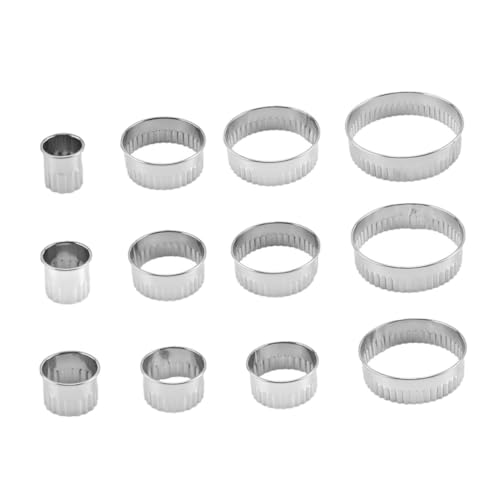 MAGICLULU 12st Edelstahl-mousse Ring Keksformen Aus Metall Keksausstecher Runder Keks Gummiform Stempel Für Backformen Mousse-kreis Donutform Eierring Rostfreier Stahl Muster 12-teiliges Set von MAGICLULU