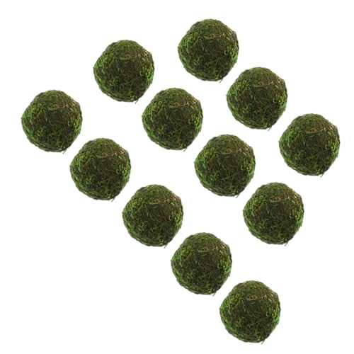 MAGICLULU 12st Moos-blumentopf-graskugel-Set Moosbälle Künstliche Mooskugelpflanze Hängende Mooskugeln Mooskugel Deko Natur Moos Kunststeine Rasen DIY Füllstoff Haushalt Getrocknetes Moos von MAGICLULU