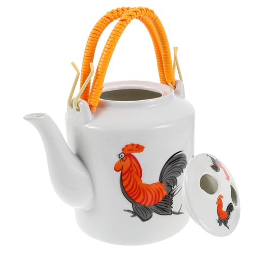 MAGICLULU 1Stk Hahn Wasserkocher Induktions-Teekessel Tee-Ei Herd sofortig tragbar teekessel Retro Bubble Tea selbst Machen Retro-Keramik- im chinesischen Stil Weiß von MAGICLULU
