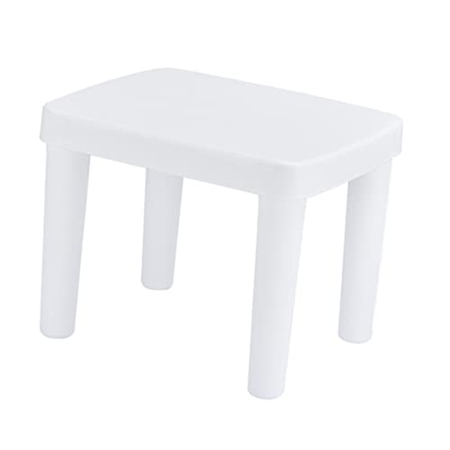 MAGICLULU Badezimmer Hocker Für Junge Mädchen Quadratischer Niedriger Fußhocker rutschfeste Haushaltstühle Leicht Zu Tragen Lagern Weiß von MAGICLULU
