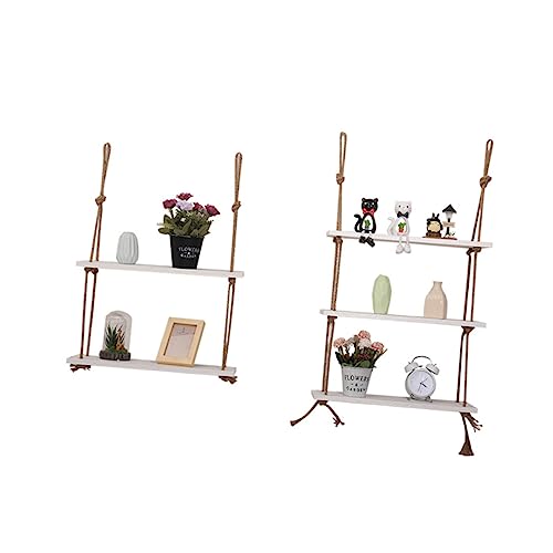 MAGICLULU 1Stufe Hängendes Holzregal Aus Jute Seil Stufiges Wandregal Weiß Für Blumen Und Dekoration Einfacher Aufbau Robustes Design Für Zuhause MAGICLULU 1Stufe Hängendes Holzregal Aus Jute Seil Stufiges Wandregal Weiß Für Blumen Und Dekoration Einfacher Aufbau Robustes Design Für Zuhause von MAGICLULU