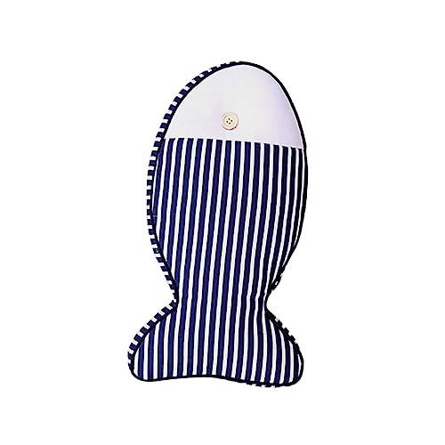 MAGICLULU 1pc Dekoratives Kissen Im Mediterranen Stil Fischform Weiches Baumwollleinenkissen Für Wohnzimmer Büro von MAGICLULU