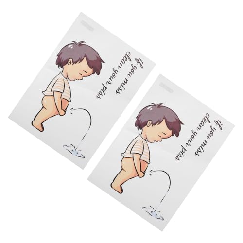 MAGICLULU 2 Blätter Lustige Wc Aufkleber Peeing Sticker Toilettensitz Spruch Badezimmer Wandtattoo Selbstklebend für Glatte Oberflächen Wie Toilette Tür Fenster von MAGICLULU