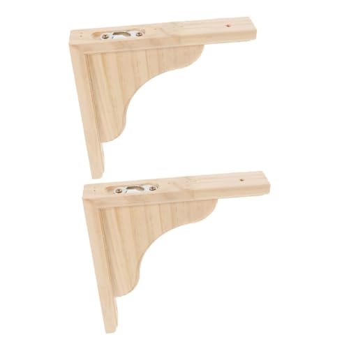 MAGICLULU 2 STÜCK Unbehandelter Holz wandhalter Dreieckige Regalstützen für Bücherregale Küchenregale Eckhalter aus Holz mit Hoher Stabilität und Einfacher Montage von MAGICLULU