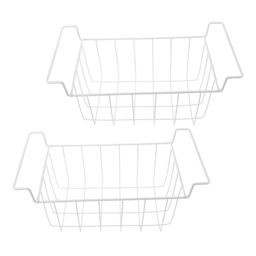 MAGICLULU 2 Sätze Gefrierschrank Organizer Verstellbare Metall Korb Teiler Robuste Hängekörbe mit Netz für Optimierte Luftzirkulation Passend Platzsparend für Gemüse und Obst Lagerung von MAGICLULU