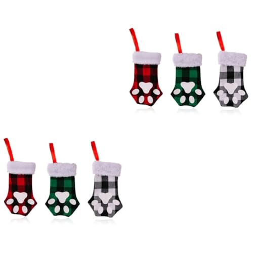 MAGICLULU 2 Sätze Katzenkrallen Besteckset Ornamente Katzenbecher Hängende Weihnachtsverzierung Weihnachtsstrümpfe Haustier Besteckhalter Für Die Party Flitter Vlies 3 Stück * 2 von MAGICLULU