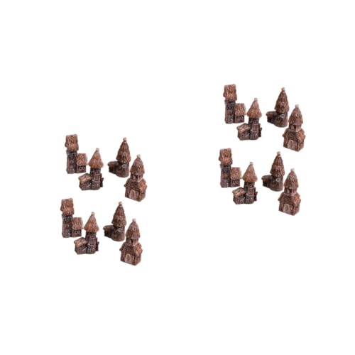 MAGICLULU 2 Sätze Mikro-landschaftsverzierung Dekoration Mini-gartenfiguren Schloss Winzig Häuser Märchengarten Tischplatte Ornament Mikro-landschaftsschmuck 8 Stück * 2 von MAGICLULU