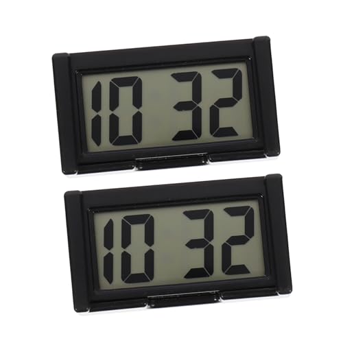 MAGICLULU 2 Sätze Präzise Auto uhr mit Starkem Klebstoff Kompakte Digitale Fahrzeuguhr für Armaturenbrett und Lüftungsschlitze Stabile Haftung Vielseitig für Auto Büro und Zuhause Geeignet von MAGICLULU