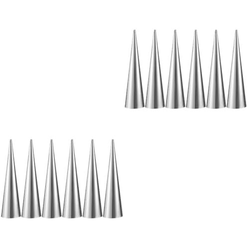 MAGICLULU 2 Sätze Werkzeug Zum Brotbacken Kuchenwerkzeug Backform Für Croissants Waffel Runder Ausstecher Sieb Backkegelform Kegelförmige Croissantform Rostfreier Stahl Silver 6 Stück * 2 von MAGICLULU