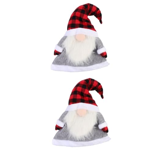 MAGICLULU 2 Stck. Christbaumschmuck Weihnachtsfahnen Zum Aufhängen An Der Wand Weihnachtsstern Topper Zwerge Frühlingsfest-Paare Dekorationen Weihnachts-Accessoire Fallen Spitze Rot Stoff von MAGICLULU